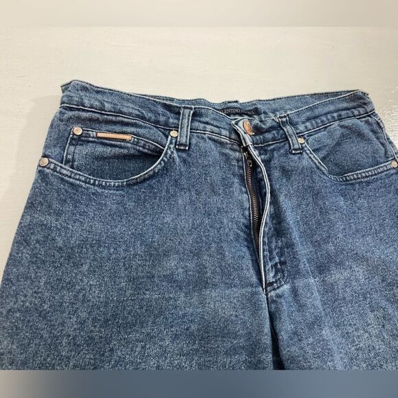 Vintage Valentino Jeans Women’s 31 Blue Denim Stone Wash Straight Leg Designer - Picture 4 of 13